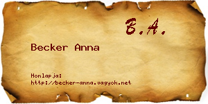 Becker Anna névjegykártya