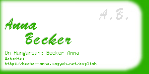 anna becker business card